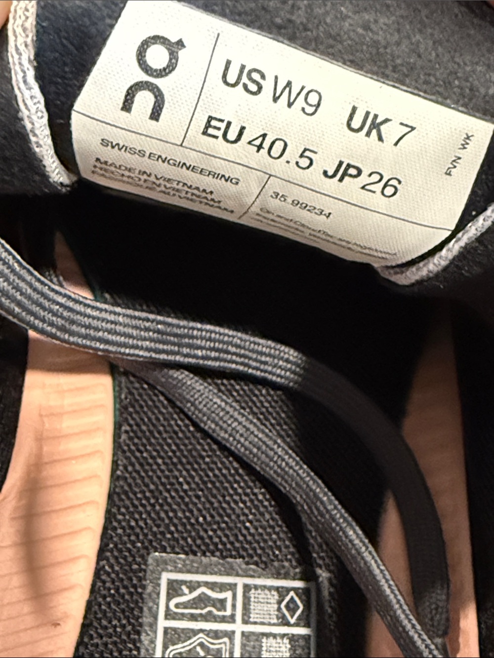 On Running Cloud Cloudrunning Women's Size 9 Dark Gray and Peach Running Shoe W9 - Picture 2 of 2